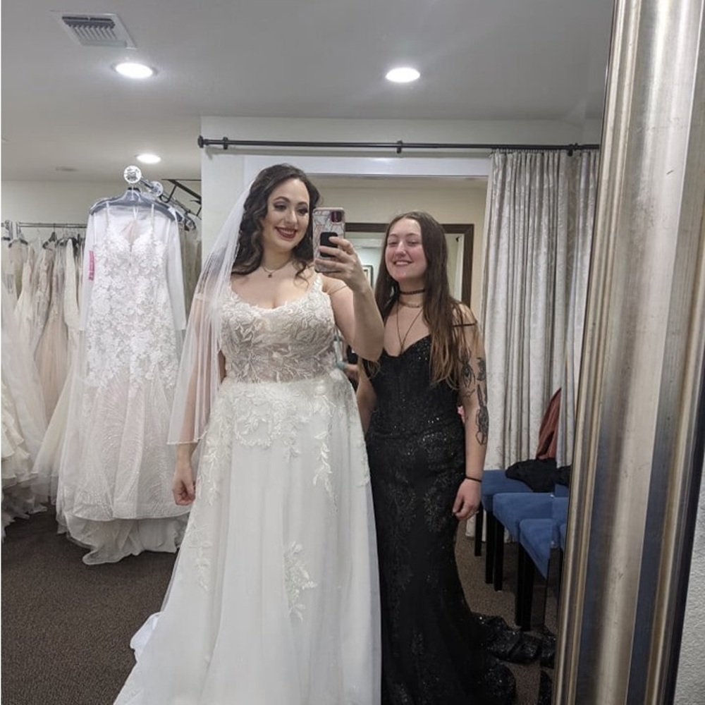 Elegant White Wedding Dress with Lace Details